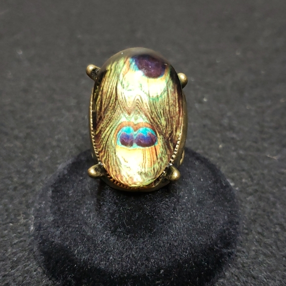 Brass fashion peacock ring - Picture 2 of 4